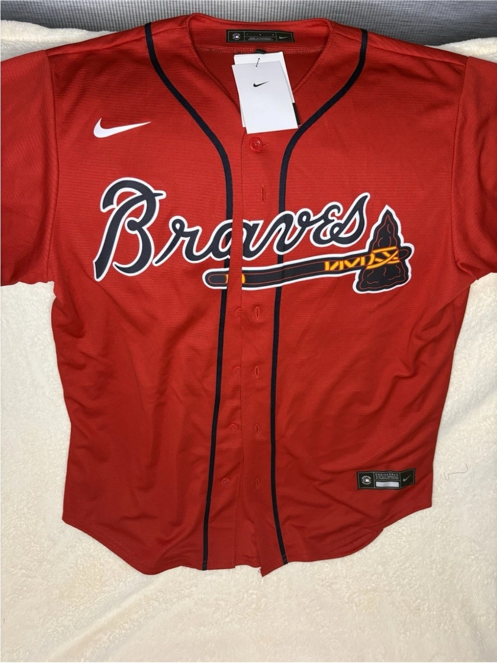 Nike Atlanta Braves Olson #28 MLB Jersey Red Size L Baseball
